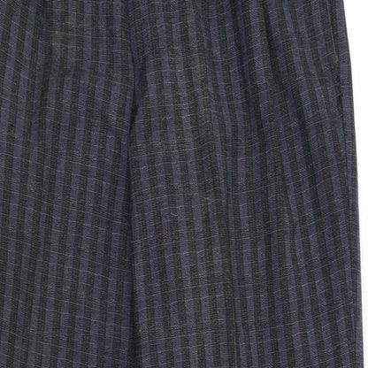 Steel Mens Blue Plaid  Chino Trousers One Size L28 in