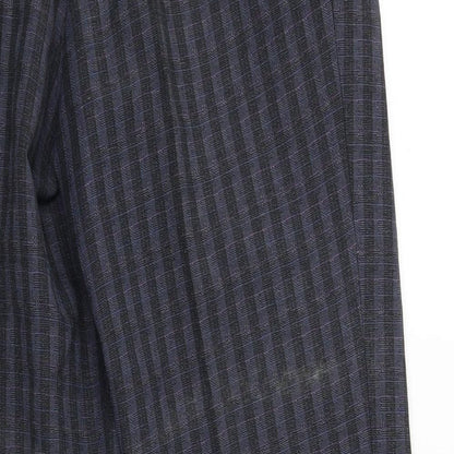 Steel Mens Blue Plaid  Chino Trousers One Size L28 in