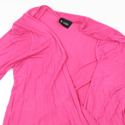 B. you Womens Pink   Wrap Blouse Size 14