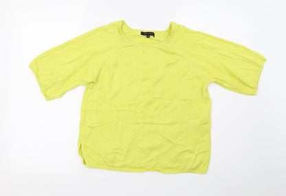 Womens UK Size 8 New Look Yellow Cropped Tank