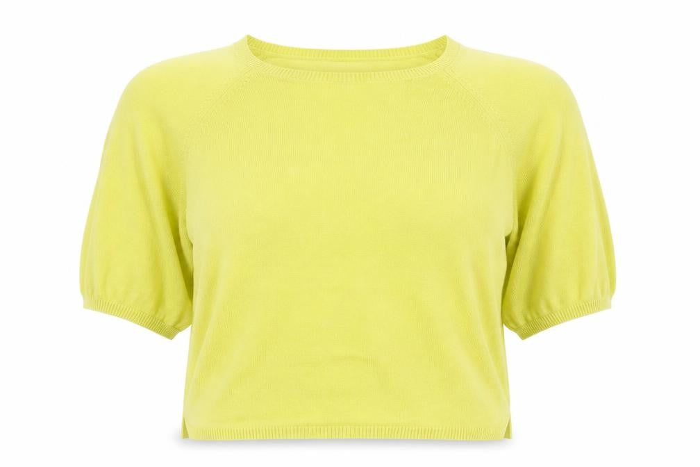 Womens UK Size 8 New Look Yellow Cropped Tank