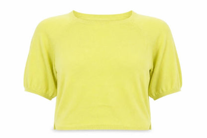 Womens UK Size 8 New Look Yellow Cropped Tank