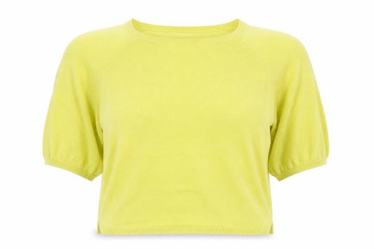 Womens UK Size 8 New Look Yellow Cropped Tank