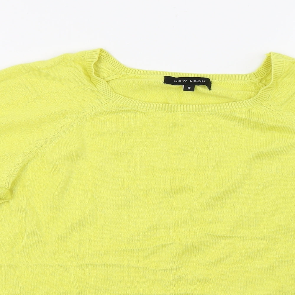Womens UK Size 8 New Look Yellow Cropped Tank