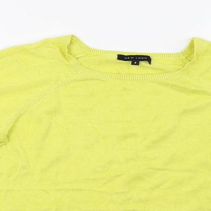 Womens UK Size 8 New Look Yellow Cropped Tank