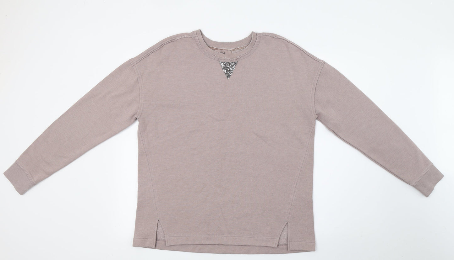 NEXT Womens Pink  Jersey Pullover Jumper Size 12  - sequins on arms