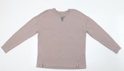 NEXT Womens Pink  Jersey Pullover Jumper Size 12  - sequins on arms