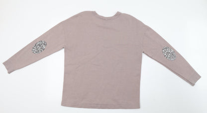 NEXT Womens Pink  Jersey Pullover Jumper Size 12  - sequins on arms