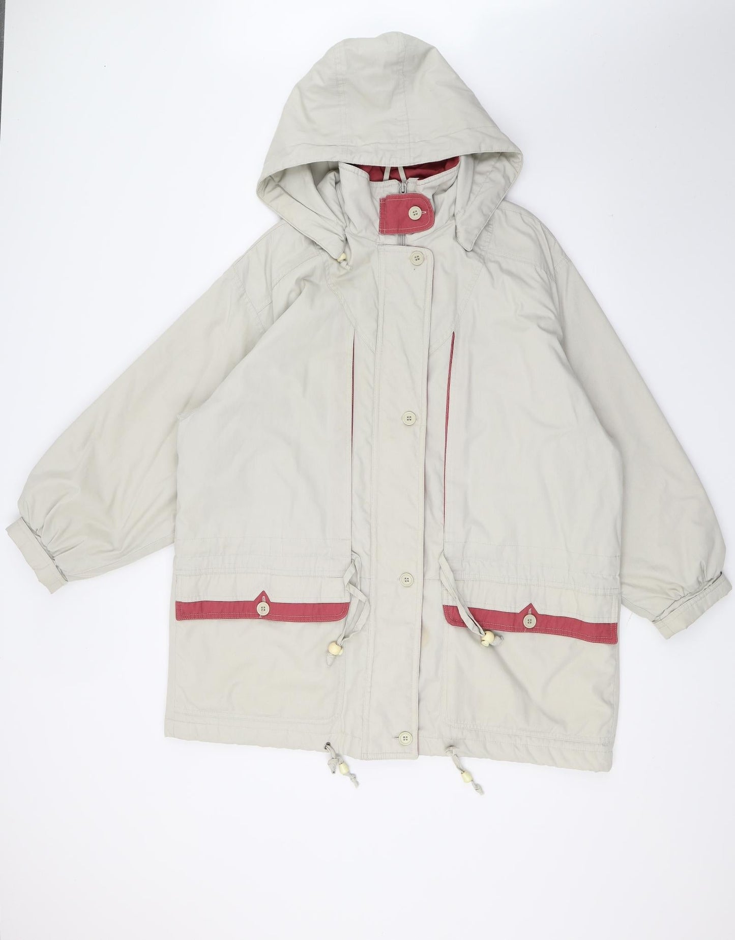 C&A Womens Beige   Jacket Coat Size 14  - PINK LINING