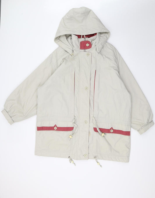 C&A Womens Beige   Jacket Coat Size 14  - PINK LINING