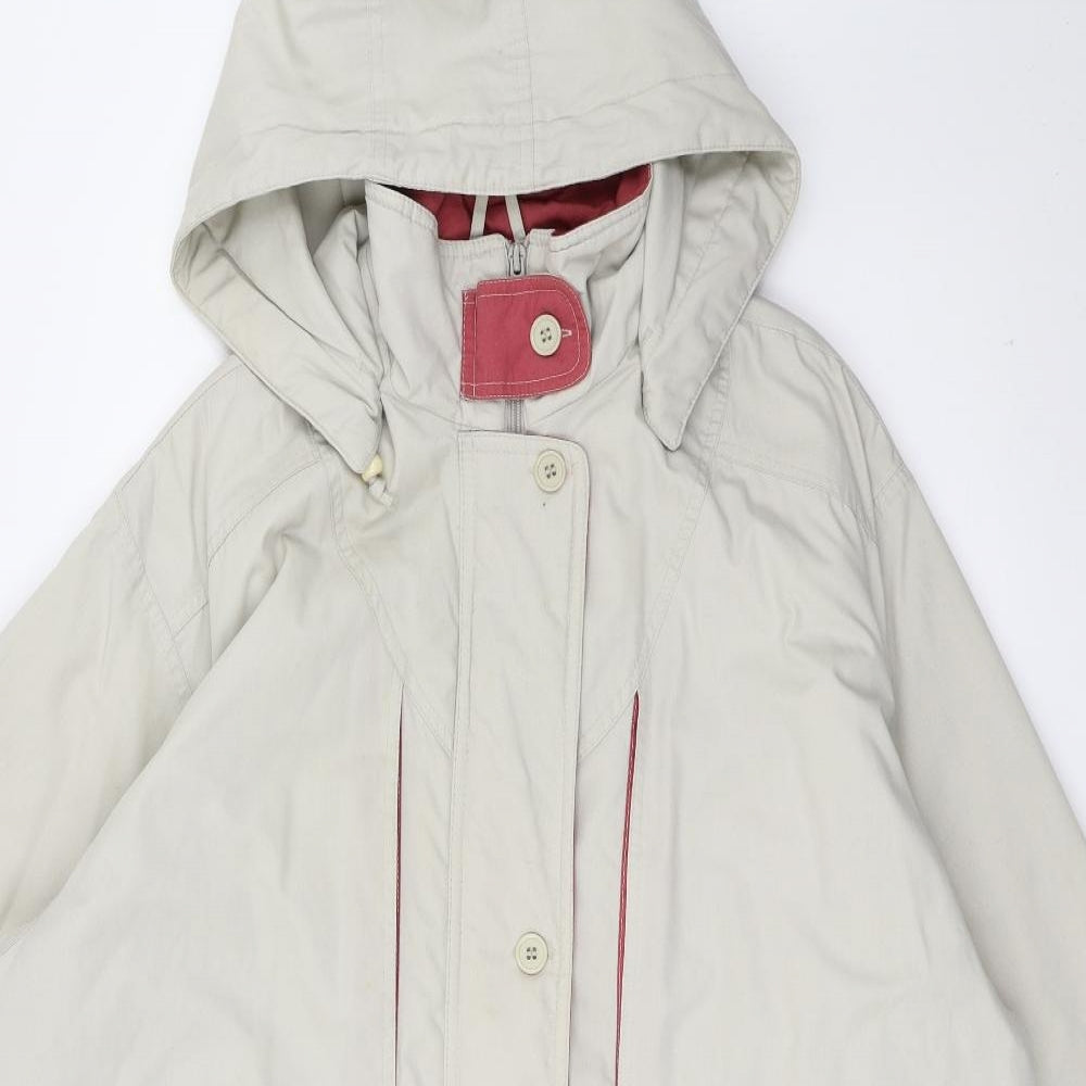 C&A Womens Beige   Jacket Coat Size 14  - PINK LINING