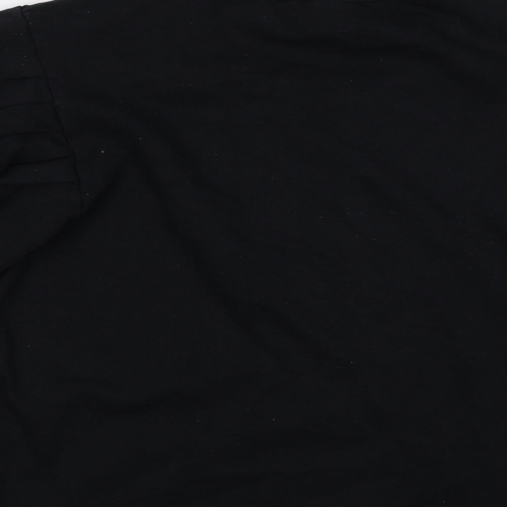 Boohoo Womens Black   Pullover Sweatshirt Size 12  - puff sleeves