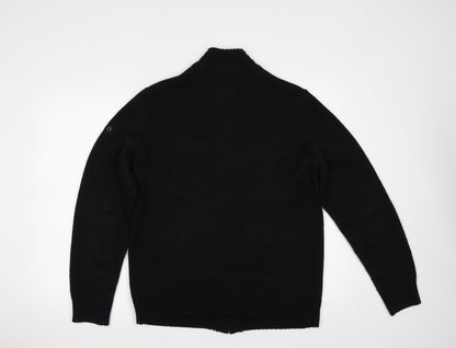 Dissident Mens Black   Cardigan Jumper Size M