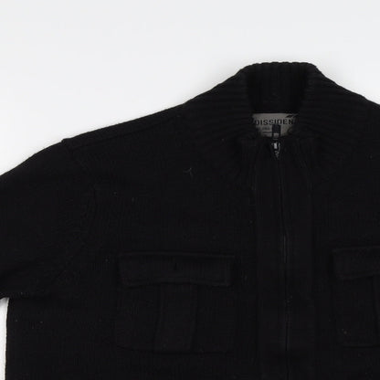 Dissident Mens Black   Cardigan Jumper Size M