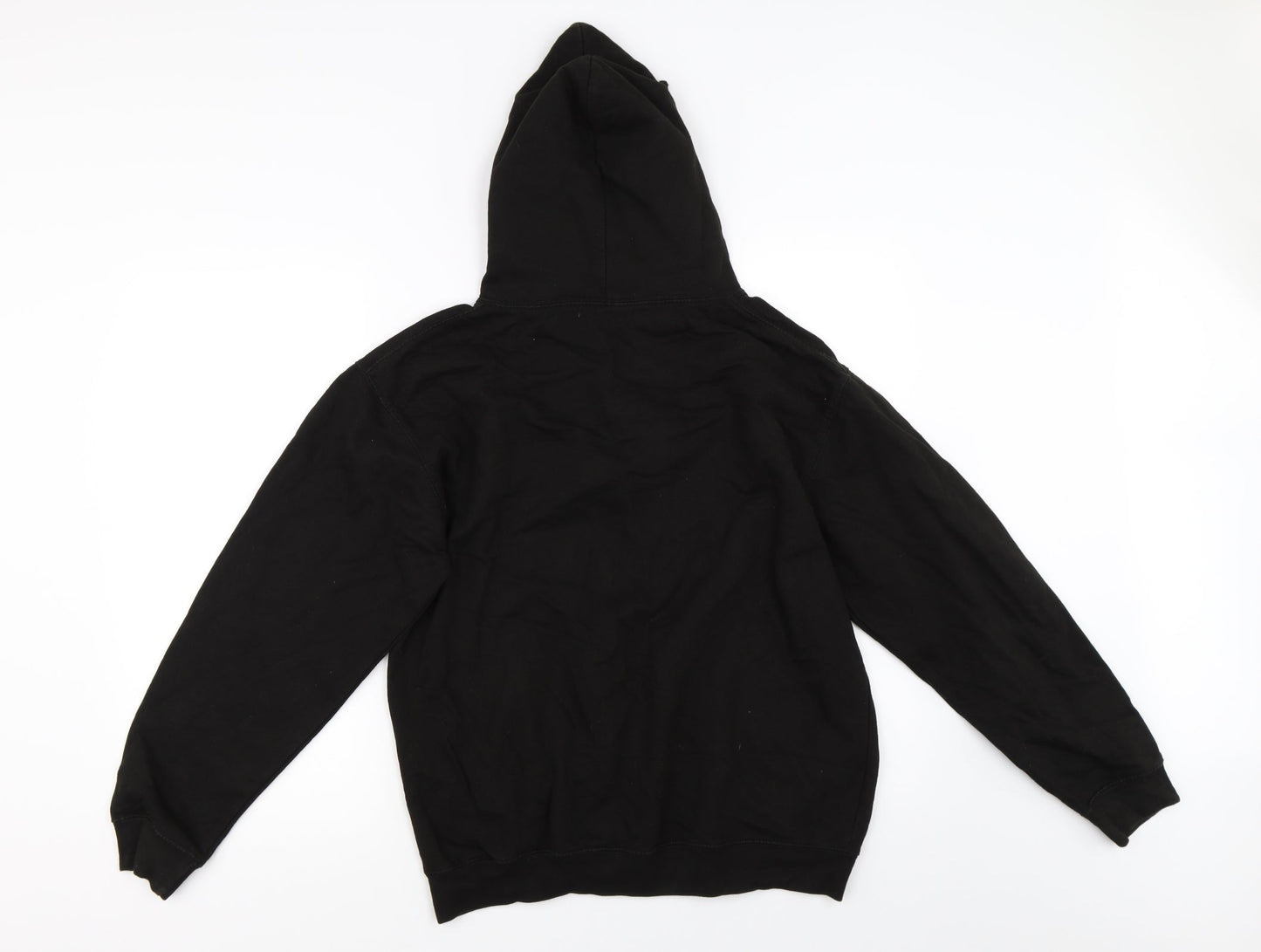 Mens UK Size M Preworn Black Pullover Hoodie