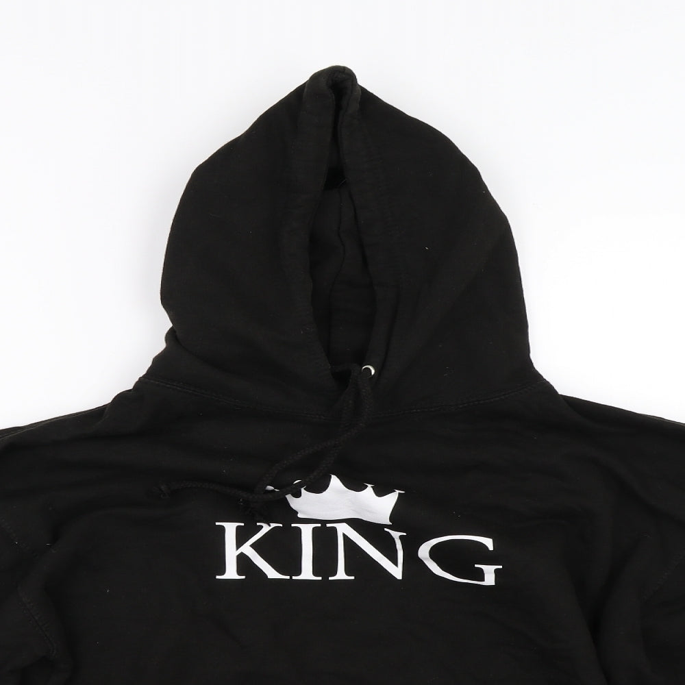 Mens UK Size M Preworn Black Pullover Hoodie