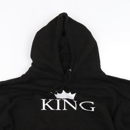 Mens UK Size M Preworn Black Pullover Hoodie