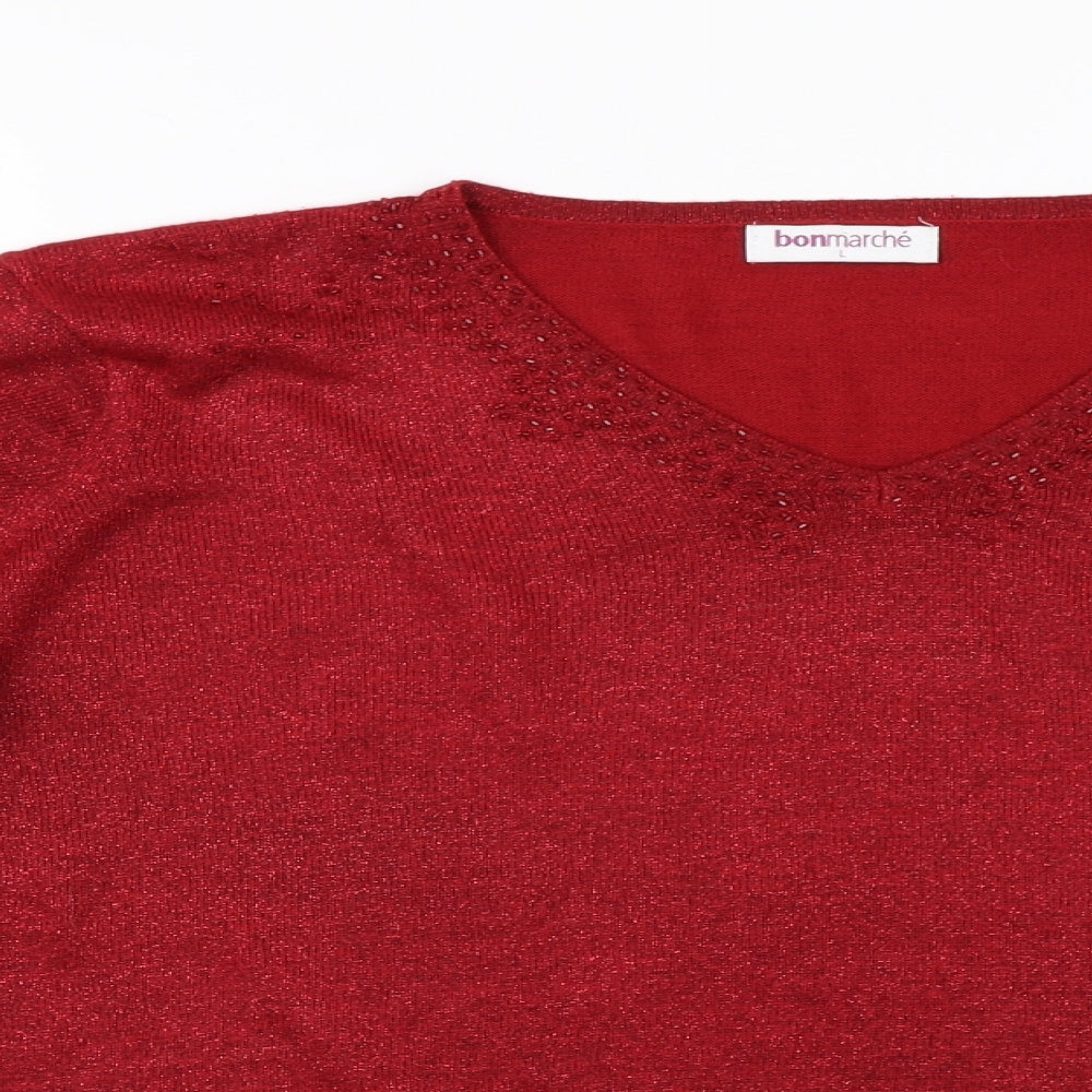 Bonmarché Womens Red    Jumper Size L