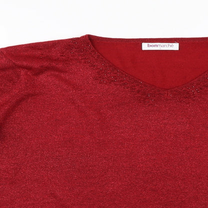 Bonmarché Womens Red    Jumper Size L