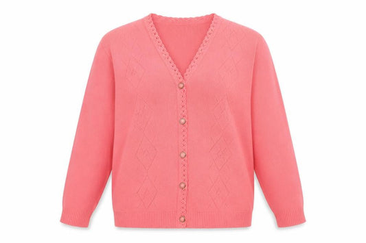 Merry Gold Womens Pink  Knit Cardigan Jumper Size L
