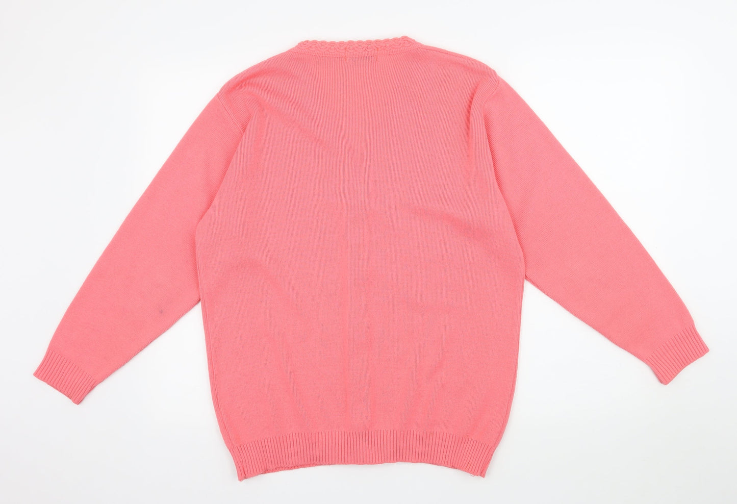 Merry Gold Womens Pink  Knit Cardigan Jumper Size L