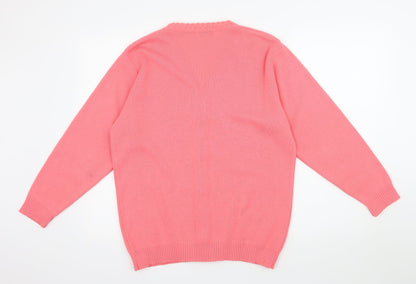 Merry Gold Womens Pink  Knit Cardigan Jumper Size L