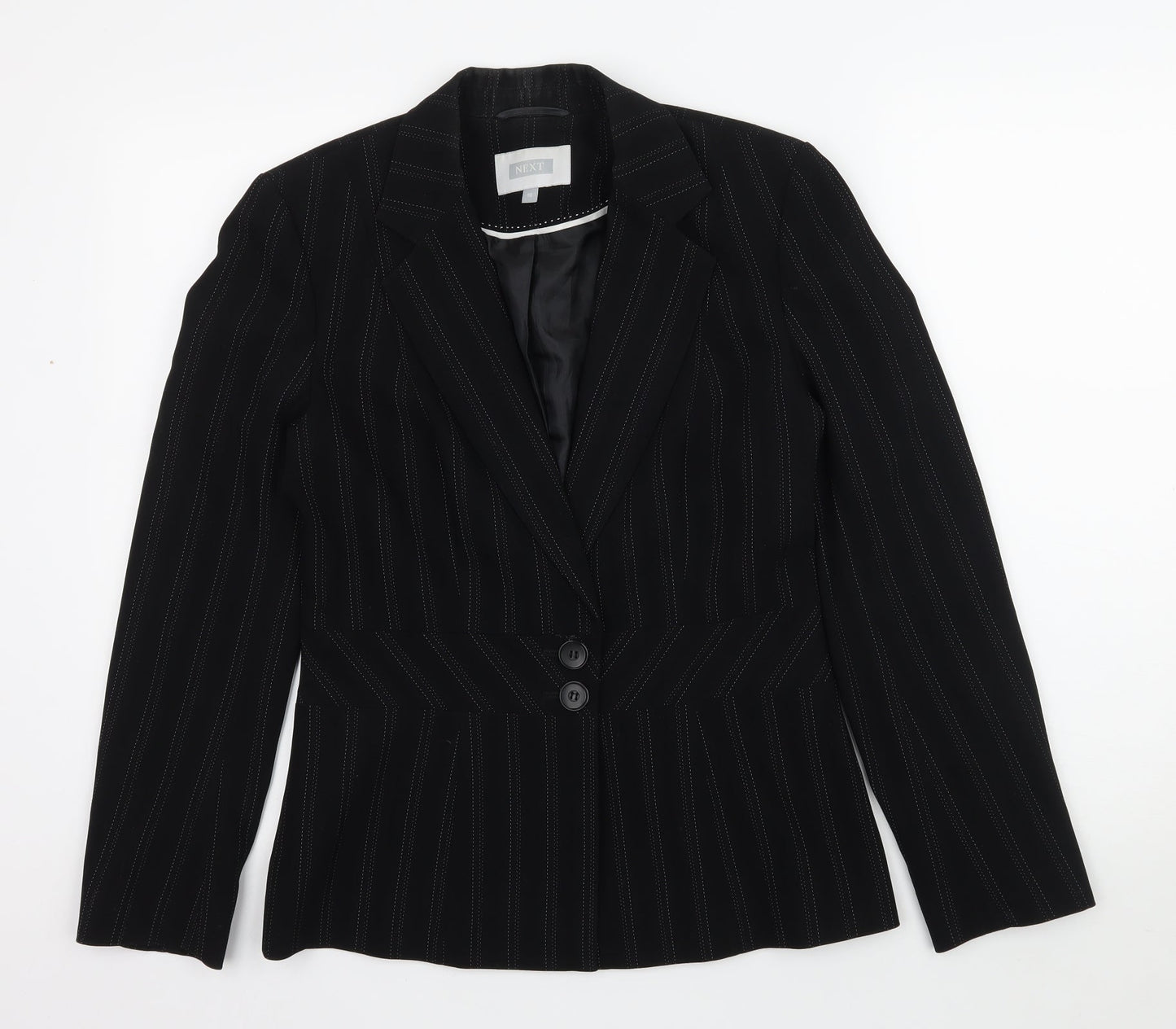 NEXT Womens Black Striped  Jacket Blazer Size 10