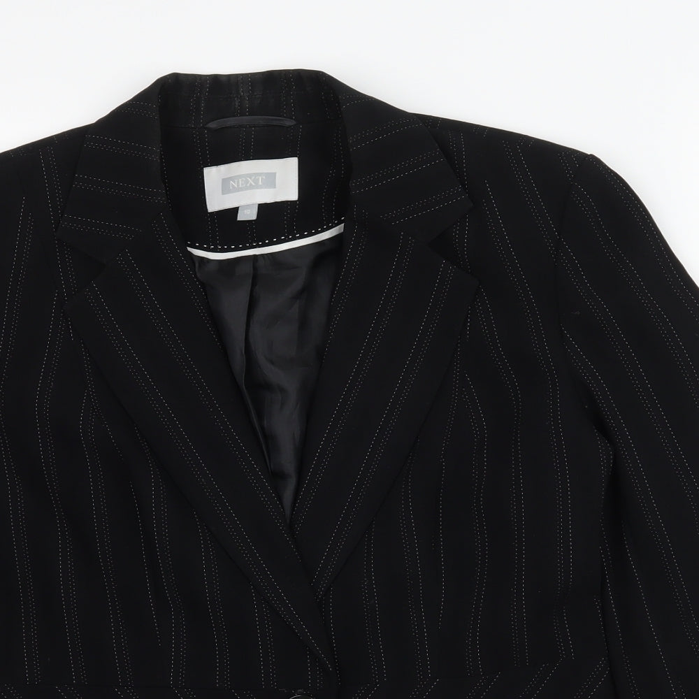 NEXT Womens Black Striped  Jacket Blazer Size 10