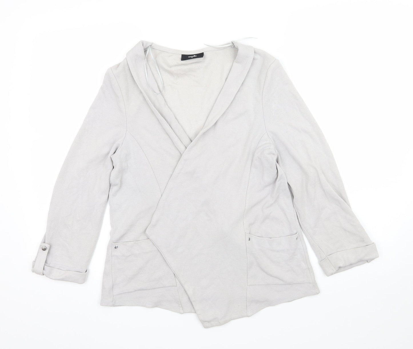 Wallis Womens Grey  Jersey Cardigan Jumper Size M
