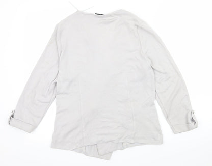 Wallis Womens Grey  Jersey Cardigan Jumper Size M