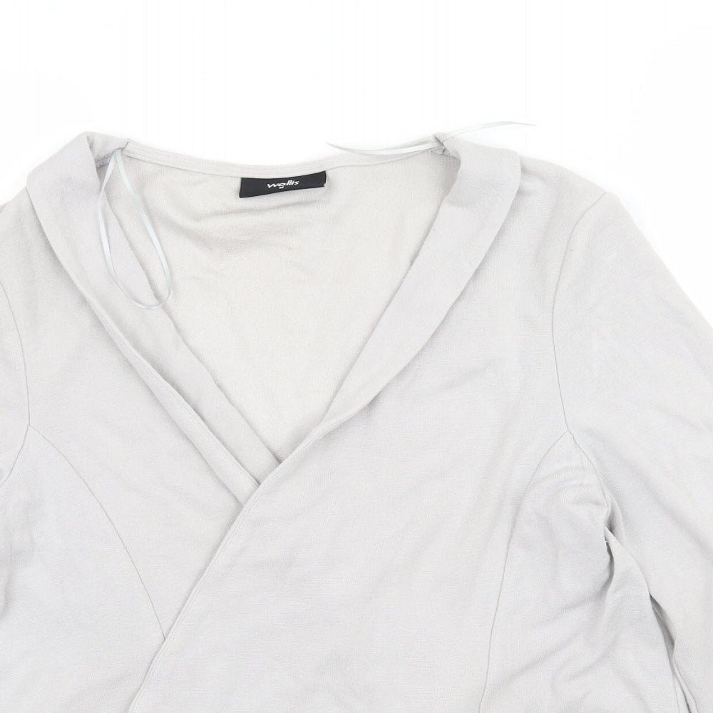 Wallis Womens Grey  Jersey Cardigan Jumper Size M