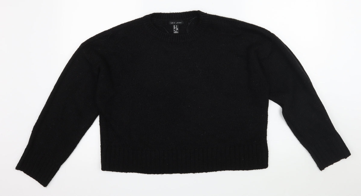 New Look Womens Black  Knit Pullover Jumper Size M