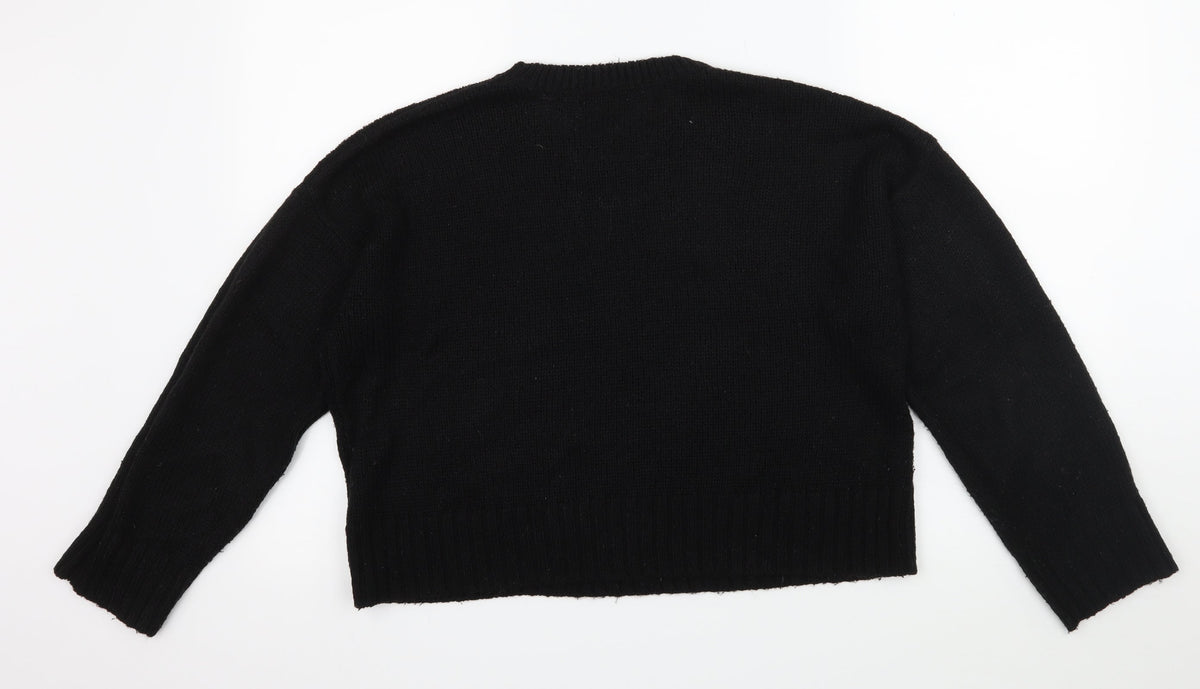 New Look Womens Black  Knit Pullover Jumper Size M