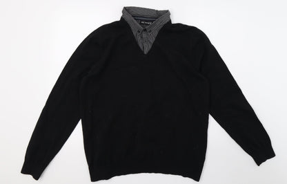 Marks and Spencer Mens Black  Knit Pullover Jumper Size XL