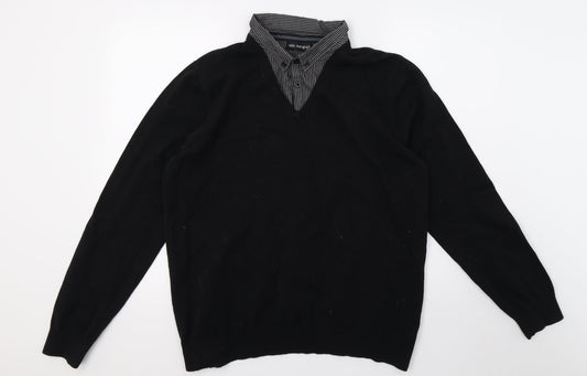 Marks and Spencer Mens Black  Knit Pullover Jumper Size XL