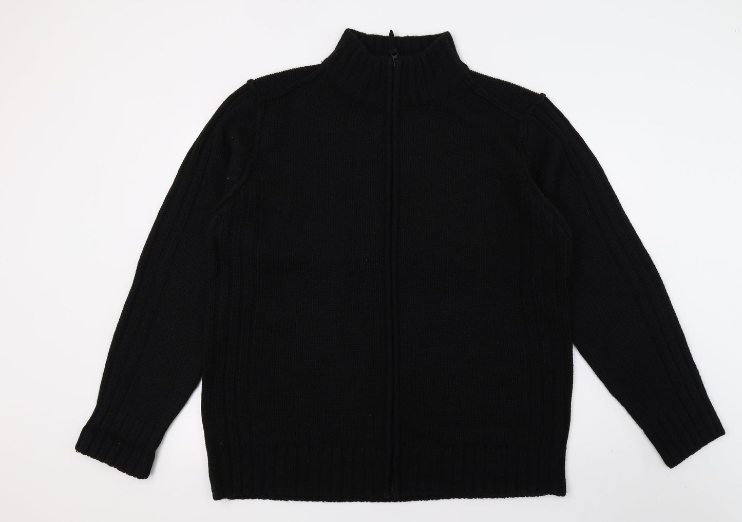 George Mens Black  Knit Full Zip Jumper Size XL