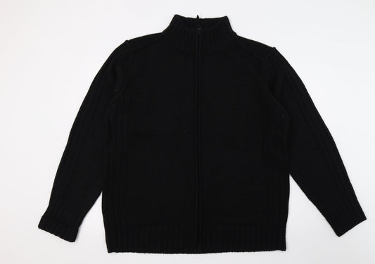 George Mens Black  Knit Full Zip Jumper Size XL