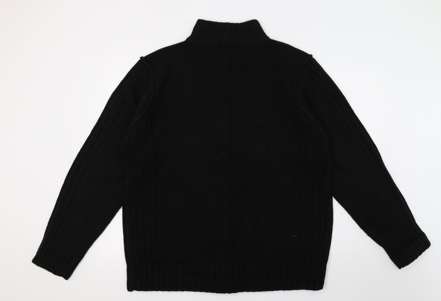 George Mens Black  Knit Full Zip Jumper Size XL