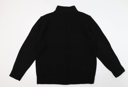 George Mens Black  Knit Full Zip Jumper Size XL
