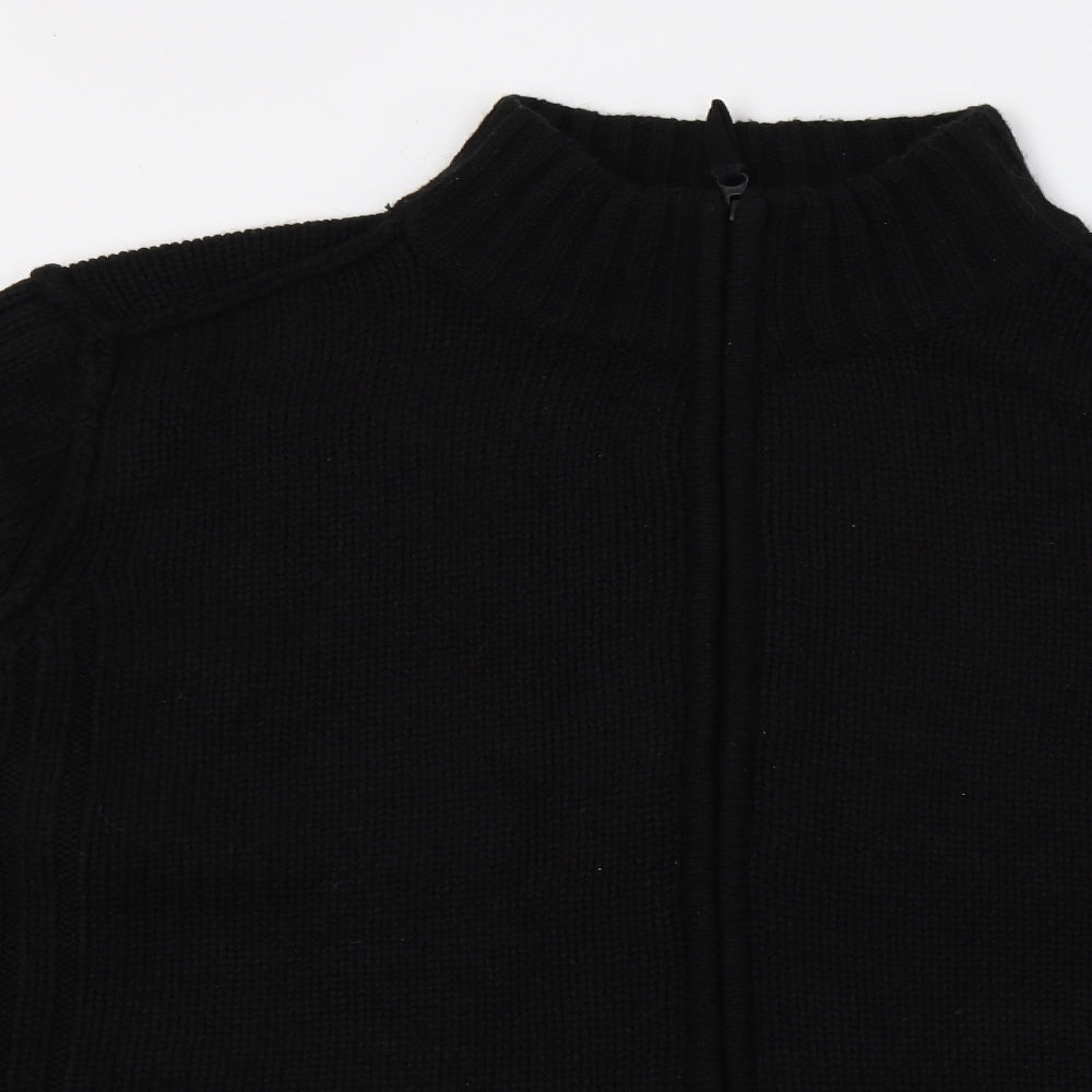 George Mens Black  Knit Full Zip Jumper Size XL