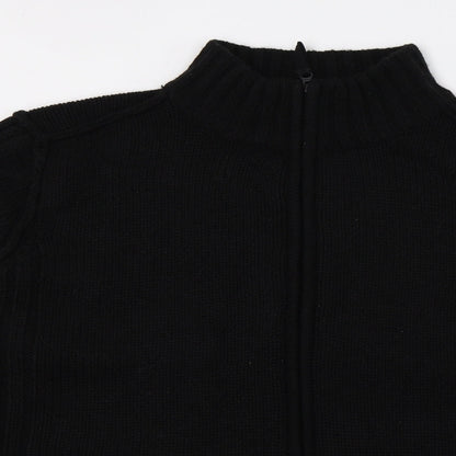 George Mens Black  Knit Full Zip Jumper Size XL