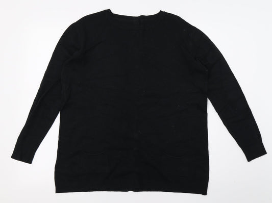 Preworn Womens Black  Knit Pullover Jumper Size S
