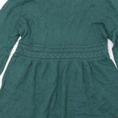 Womens UK Size XS H&M Green Basic T-Shirt