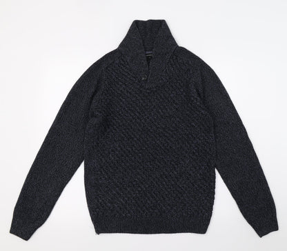 Peacocks Mens Blue  Knit Pullover Jumper Size S