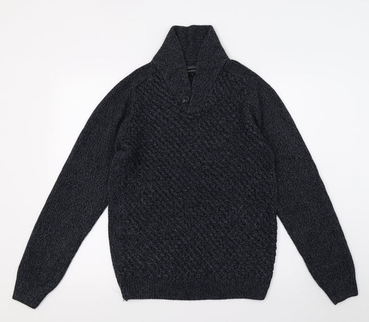 Peacocks Mens Blue  Knit Pullover Jumper Size S