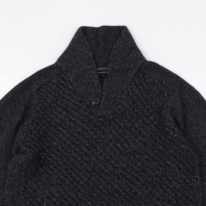 Peacocks Mens Blue  Knit Pullover Jumper Size S