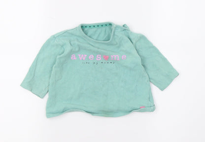 George Girls Green  Jersey Basic T-Shirt Size 6-9 Months  - Awesome Like my mummy