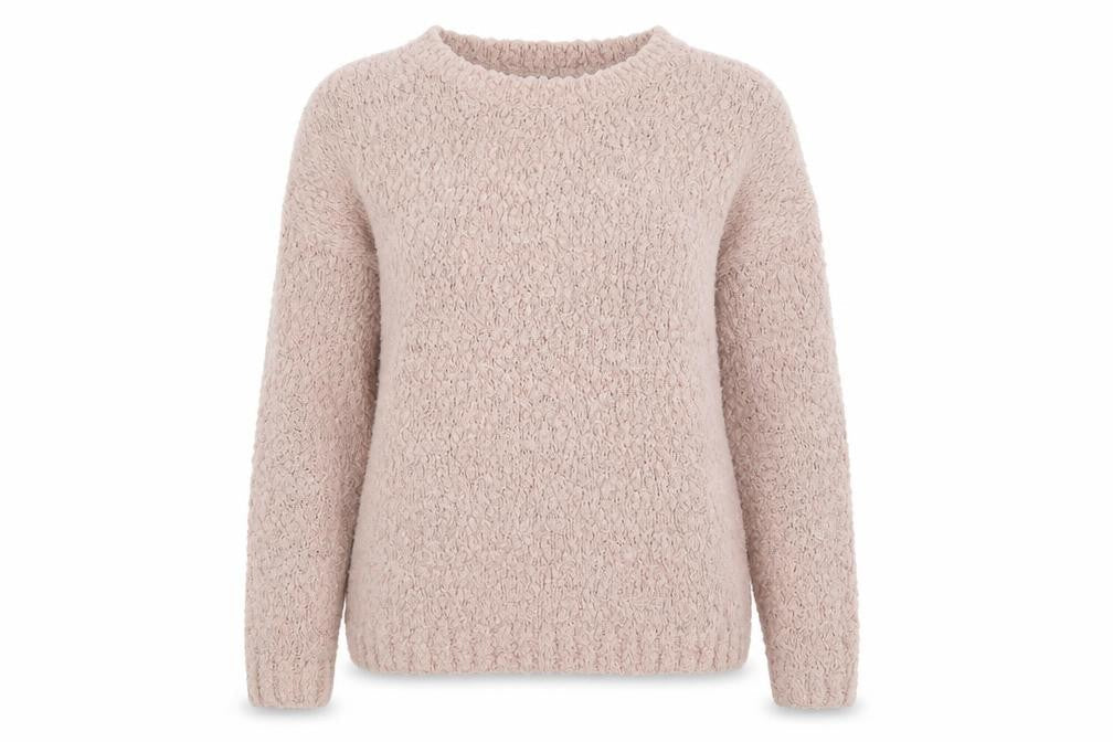 Front view of Atmosphere women’s pink knit jumper, size UK 8