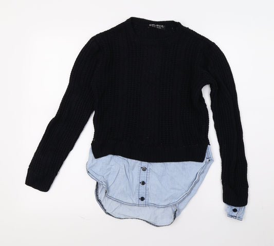 Select Womens Blue  Knit Pullover Jumper Size 6  - Layered