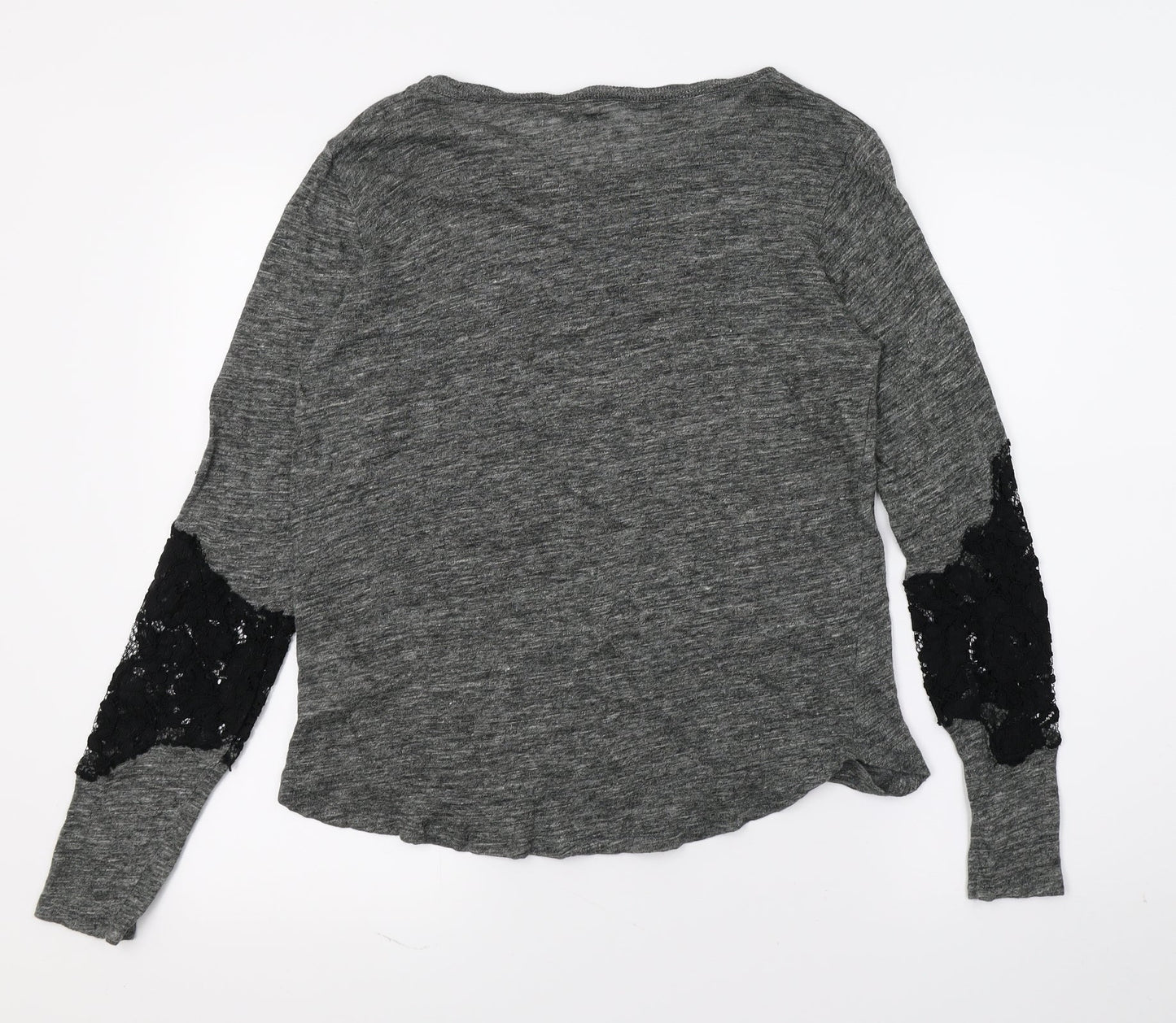 Zara Womens Grey  Knit Pullover Jumper Size M  - Lace detail